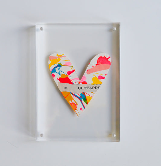 Mixed Media Hearts in Acrylic Frames
