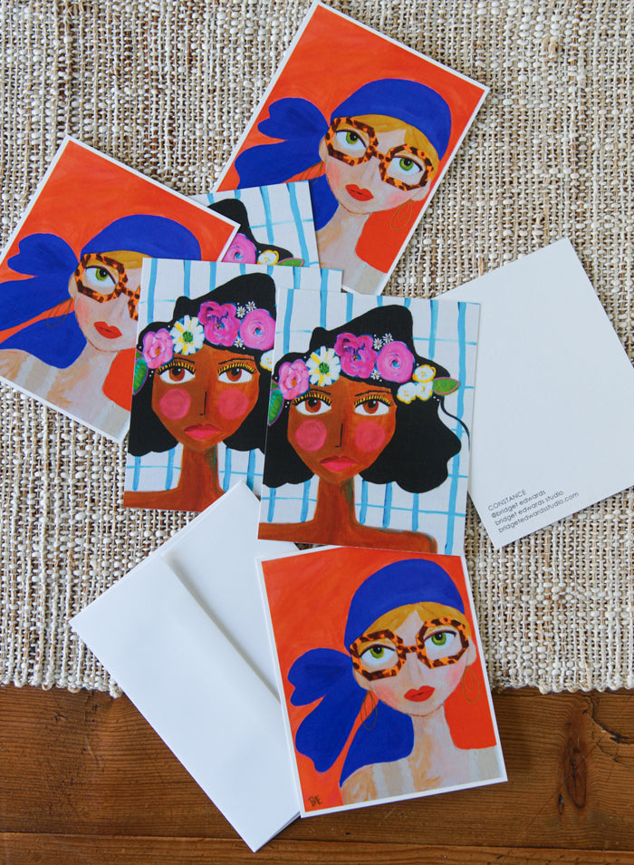 BIRDIE + CONSTANCE - flat art notecards, set of 6