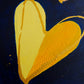 close up of texture on AFTER HOURS. Original painting on canvas with hearts from Bridget Edwards Studio. 