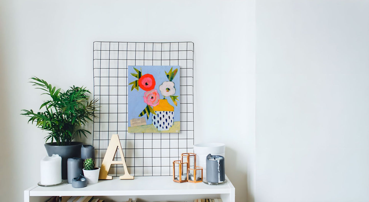 FLORALS on CANVAS BOARD