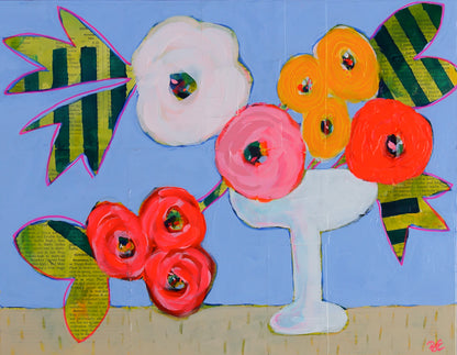 FLORALS on CANVAS BOARD