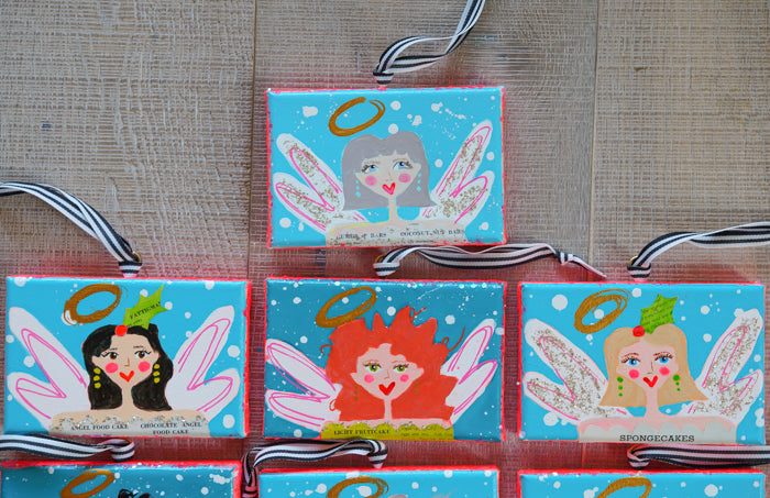 MERRY MAKERS! Original Holiday Art (Turquoise with black & white ribbon)