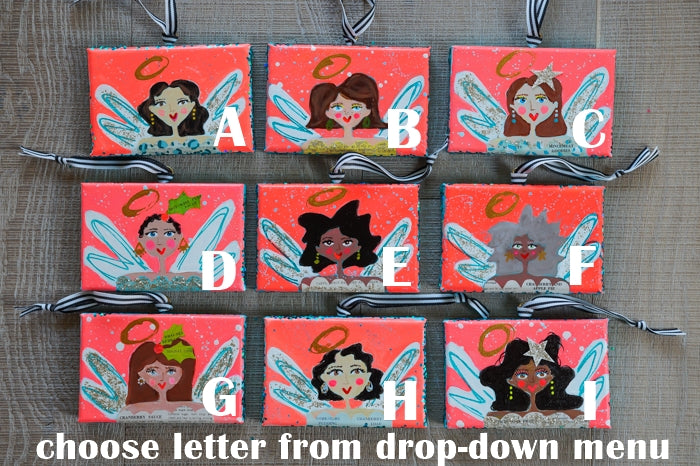 MERRY MAKERS! Original Holiday Art (Bright coral with black & white ribbon)