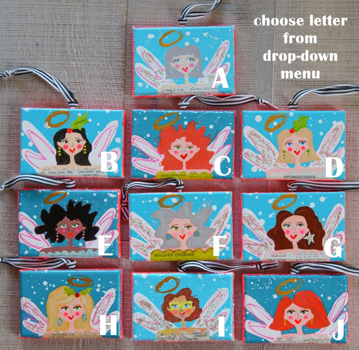 MERRY MAKERS! Original Holiday Art (Turquoise with black & white ribbon)