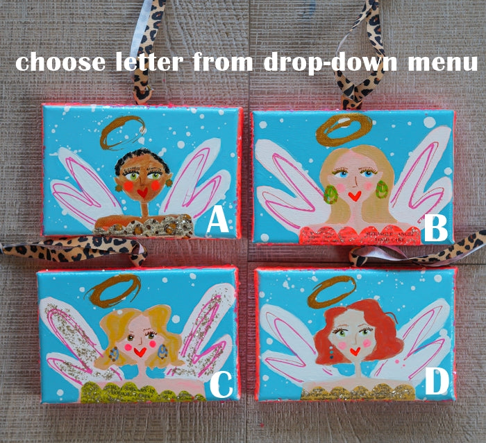 MERRY MAKERS! Original Holiday Art (Turquoise with leopard print ribbon)